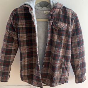 Appaman hooded lined flannel button down. Size 14